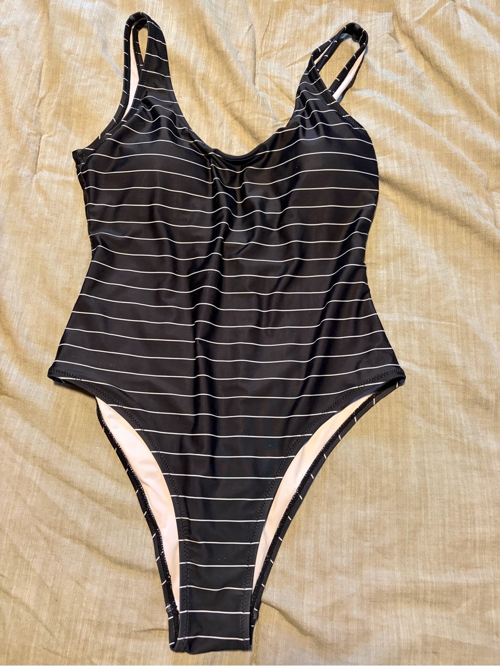 ZYIA Black & White Striped Kids One-Piece
